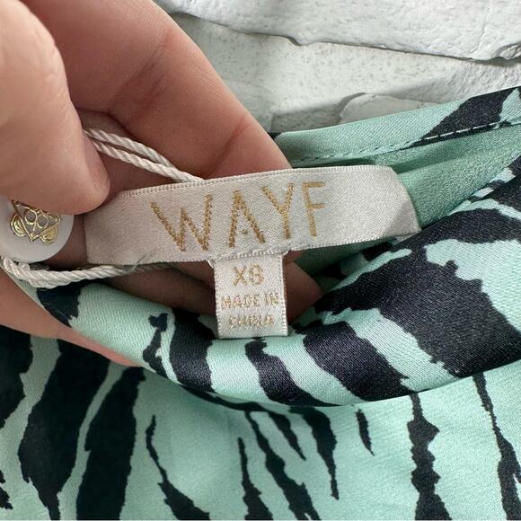 WAYF Leola Ruched Zebra Camisole Slip Dress Size XS - Picture 5 of 10